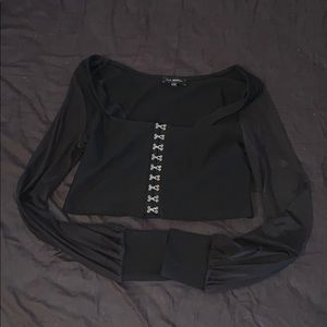 Black cropped top